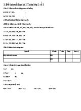 Tổng hợp Đề thi Cuối học kì II môn Toán Lớp 2
